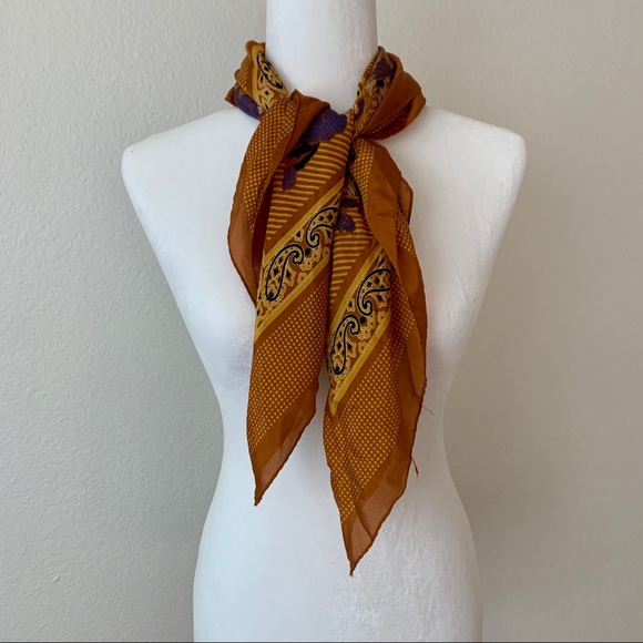 100% Silk Square Scarf in Muted Browns by Honey